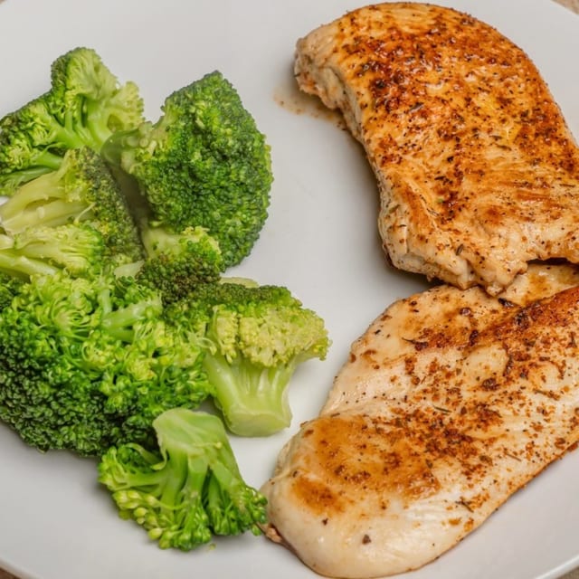 Chicken Breast Dinner with 2 Sides.