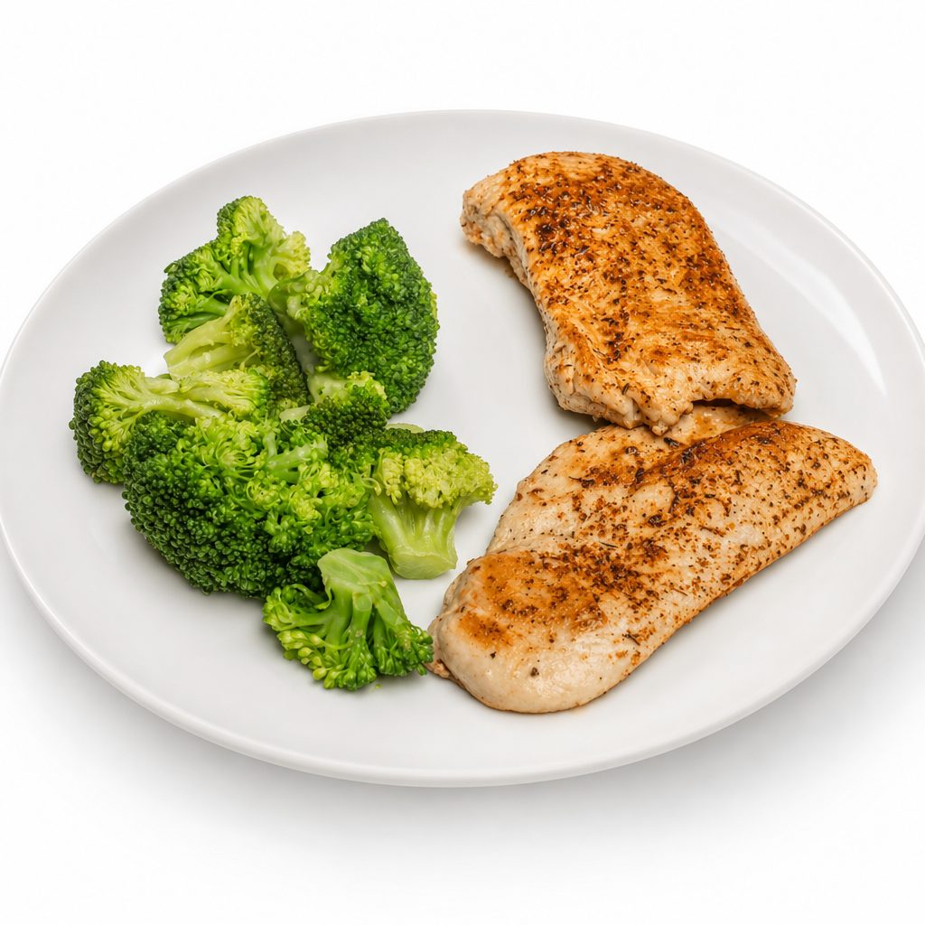 Chicken Breast Dinner with 2 Sides.